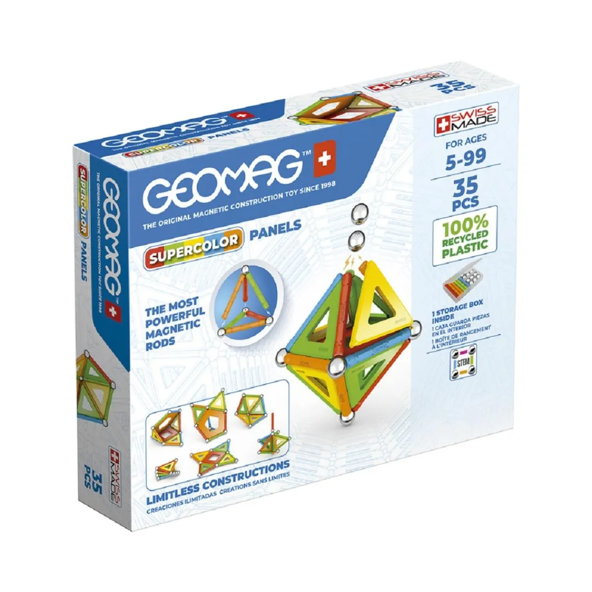 GEOMAC Steam*Geomag - Supercolor panels 35 piezas