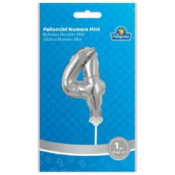 TOYS "R" US Artículos De Fiesta Y Regalos*Globo aluminio plateado número 4