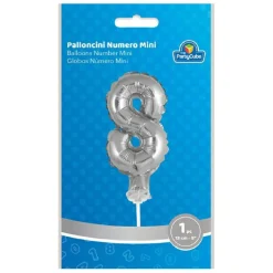 TOYS "R" US Artículos De Fiesta Y Regalos*Globo aluminio plateado número 8