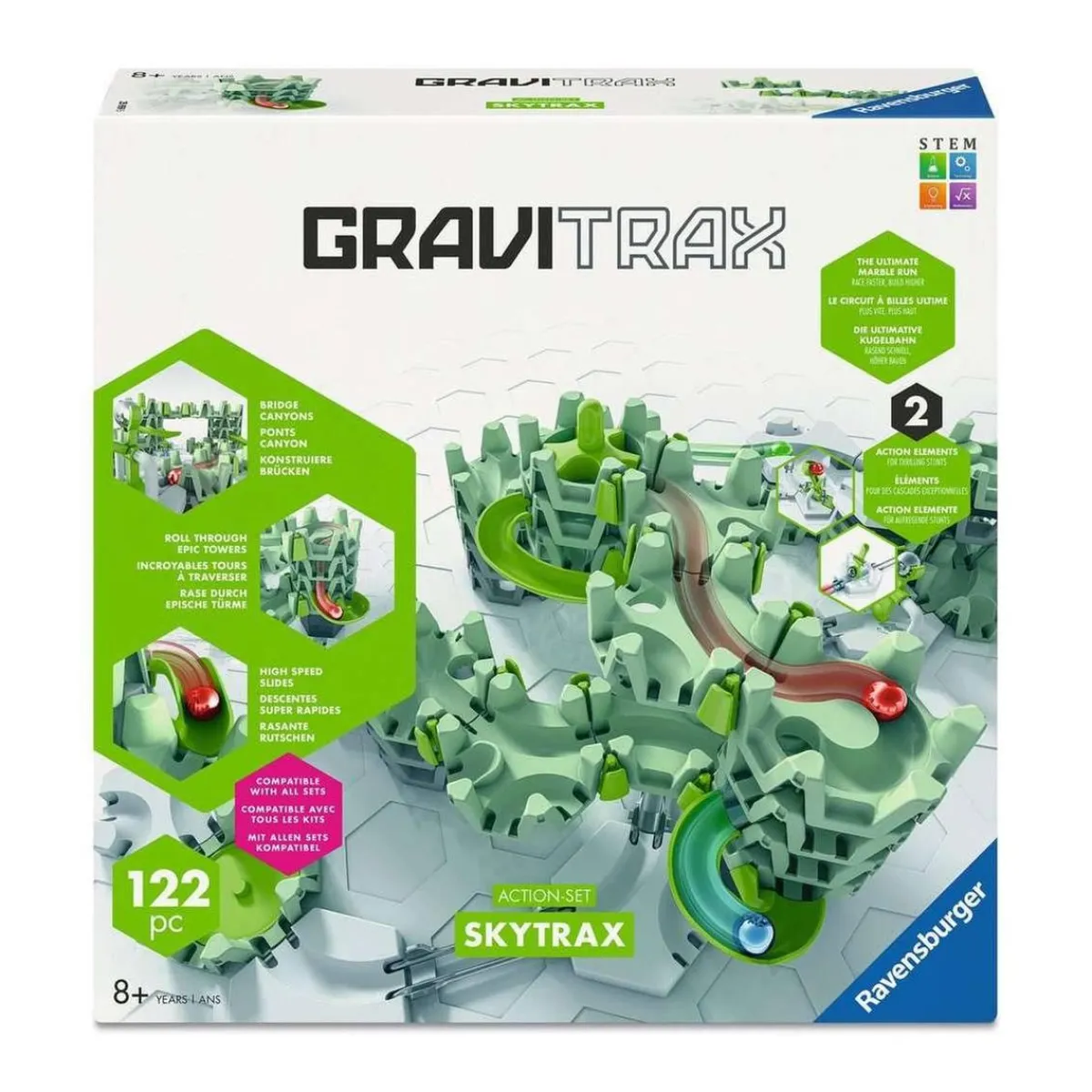 RAVENSBURGER Steam*Gravitrax - Circuito de canicas Skytrax