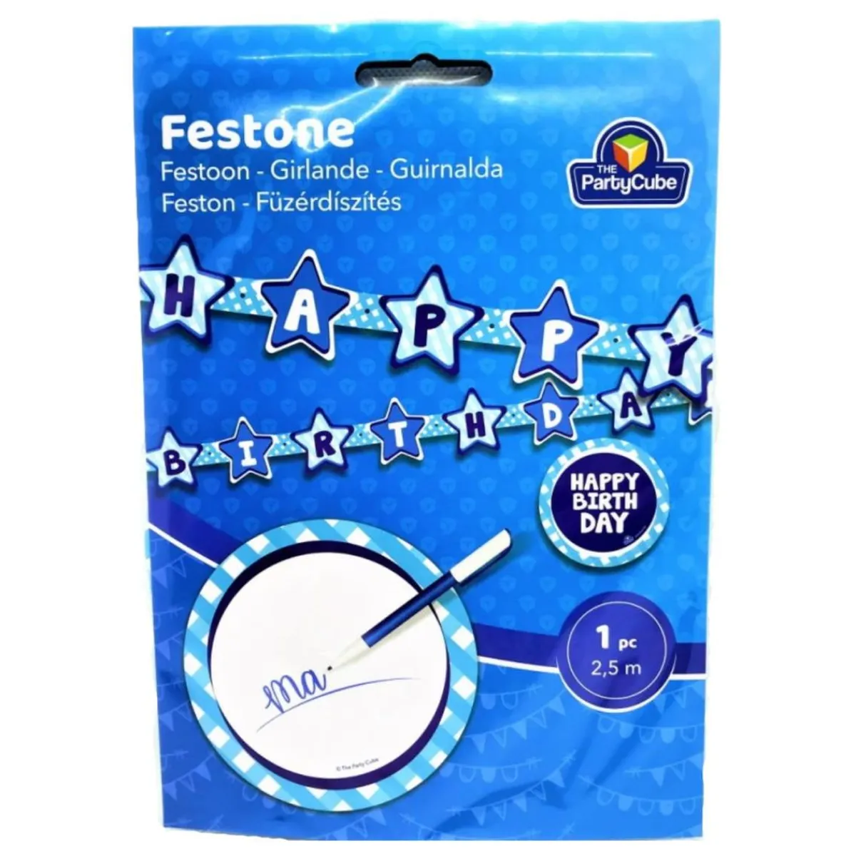 TOYS "R" US Artículos De Fiesta Y Regalos*Guirnalda azul personalizable Happy Birthday