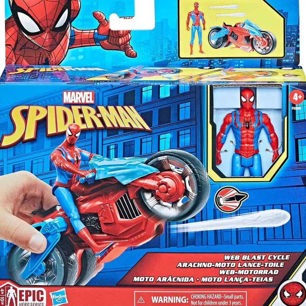 HASBRO IBERIA Figuras De Acción*Hasbro - Spider-man - Moto Arácnida Spider-Man - Set de Juego con Figura y Proyectiles ㅤ