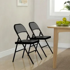 Homcom Estilo De Vida*- 2 sillas plegables Negro