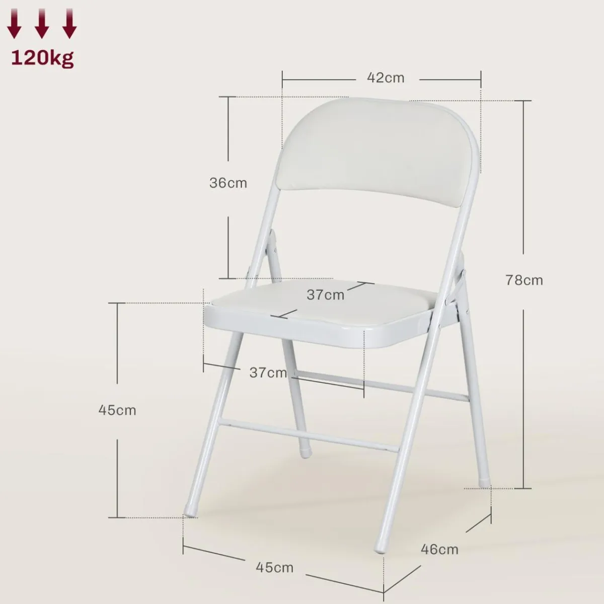 Homcom Estilo De Vida*- 2 sillas plegables Blanco