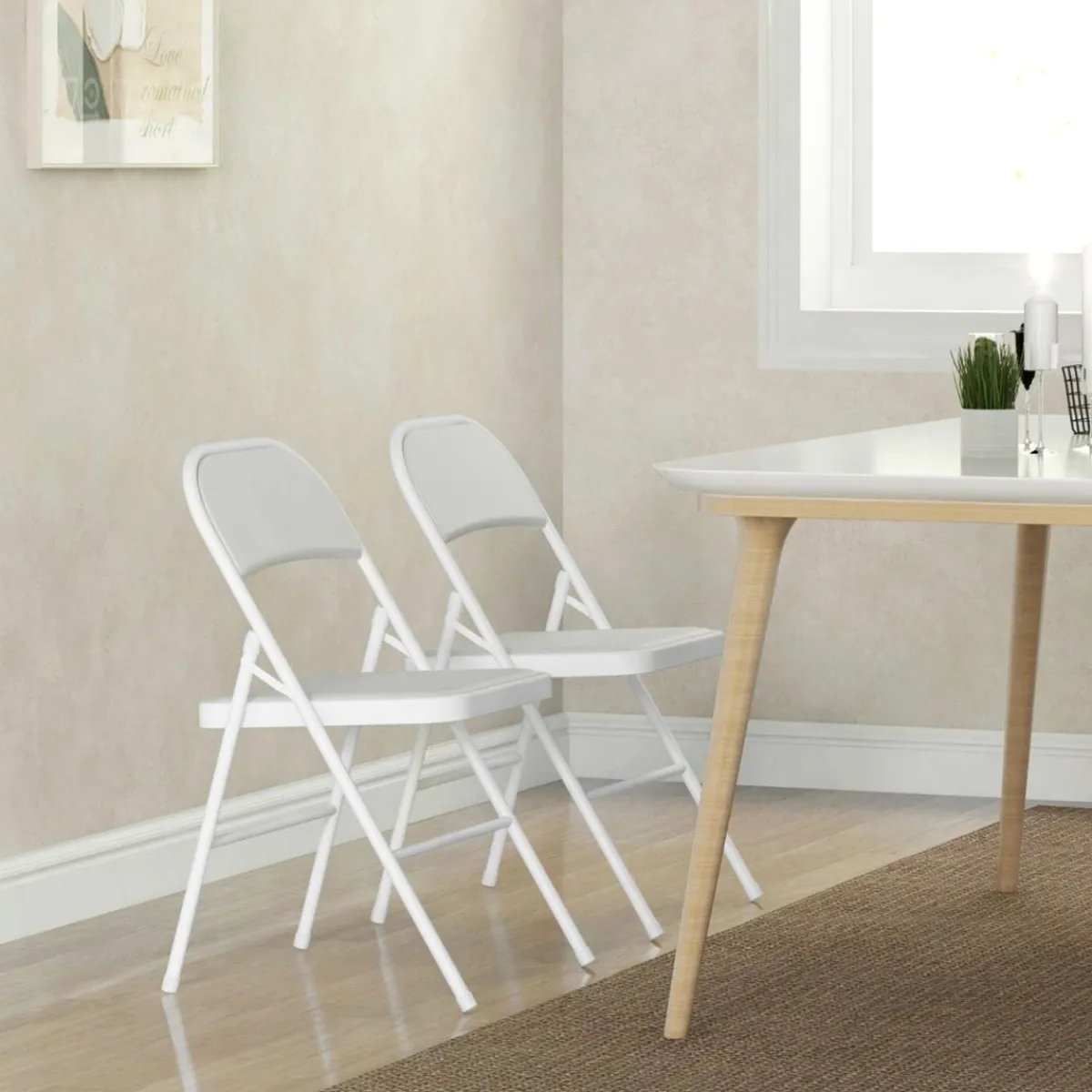 Homcom Estilo De Vida*- 2 sillas plegables Blanco