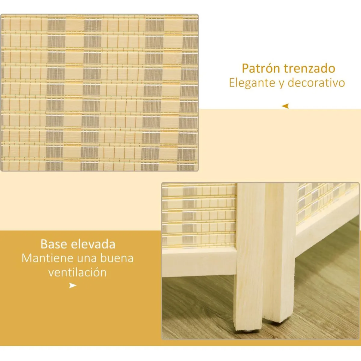 Homcom Estilo De Vida*- Biombo de bambú 4 paneles