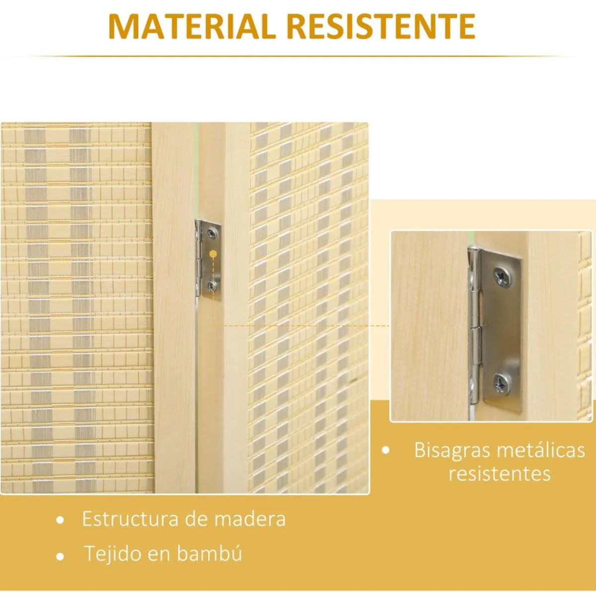 Homcom Estilo De Vida*- Biombo de bambú 4 paneles