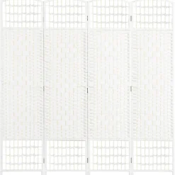 Homcom Estilo De Vida*- Biombo de cuerda de papel 4 paneles