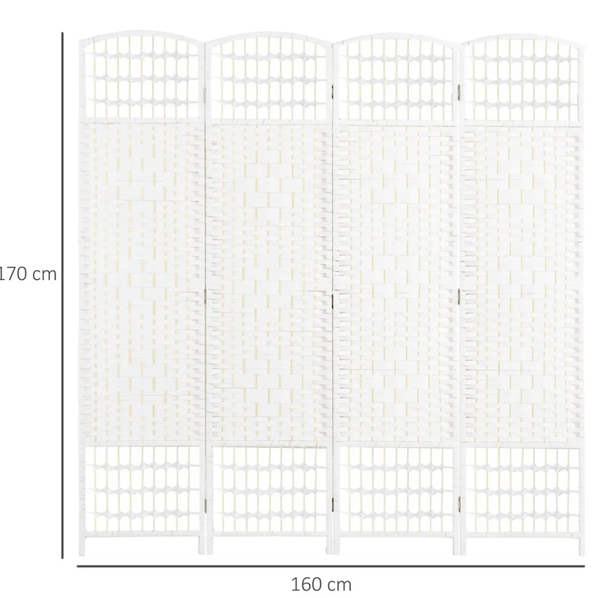 Homcom Estilo De Vida*- Biombo de cuerda de papel 4 paneles