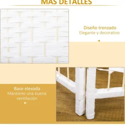 Homcom Estilo De Vida*- Biombo de cuerda de papel 4 paneles
