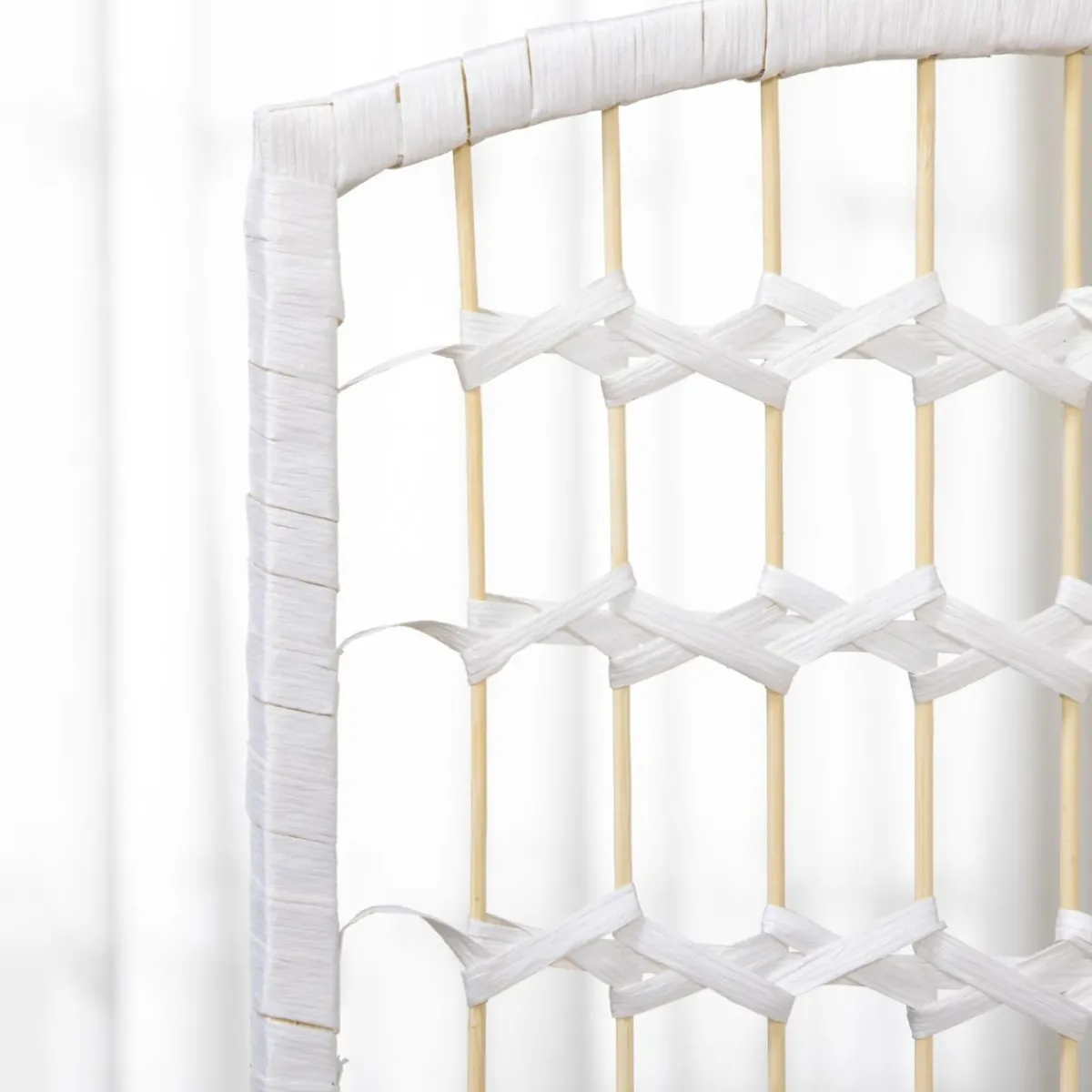 Homcom Estilo De Vida*- Biombo de cuerda de papel 4 paneles