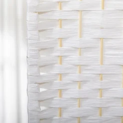 Homcom Estilo De Vida*- Biombo de cuerda de papel 4 paneles