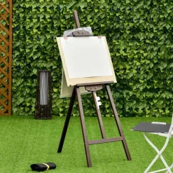 Homcom Arte Y Manualidades*- Caballete de madera con trípode Marrón