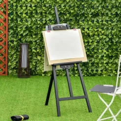 Homcom Arte Y Manualidades*- Caballete de madera con trípode Negro