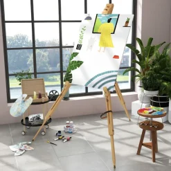 VINSETTO Arte Y Manualidades*Homcom - Caballete de pintura plegable de madera