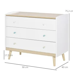 Homcom Estilo De Vida*- Cajonera infantil con 3 cajones