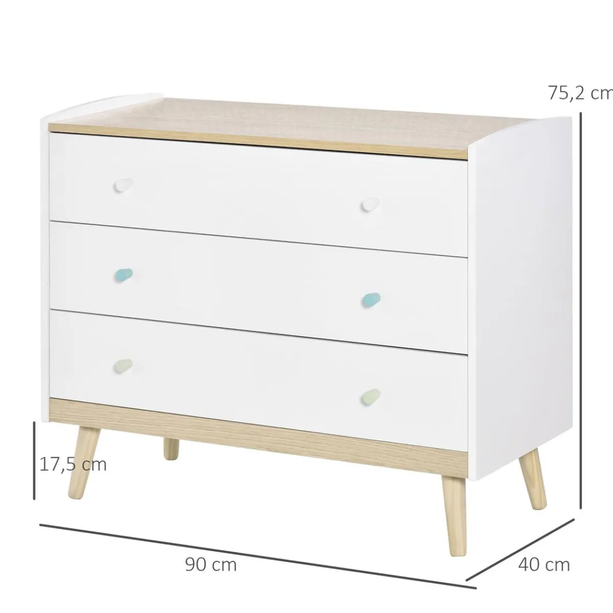 Homcom Estilo De Vida*- Cajonera infantil con 3 cajones