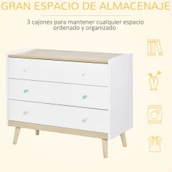 Homcom Estilo De Vida*- Cajonera infantil con 3 cajones