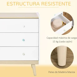 Homcom Estilo De Vida*- Cajonera infantil con 3 cajones