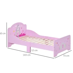 Homcom Estilo De Vida*- Cama infantil 3-6 años color rosa