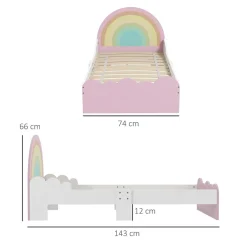 Homcom Estilo De Vida*- Cama infantil arcoíris Rosa