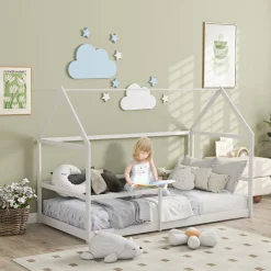 AIYAPLAY Estilo De Vida*Homcom - Cama infantil en forma de casa Blanco