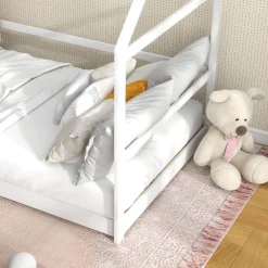 AIYAPLAY Estilo De Vida*Homcom - Cama infantil en forma de casa Blanco
