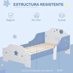 Homcom Estilo De Vida*- Cama infantil estrellas Azul/Blanco