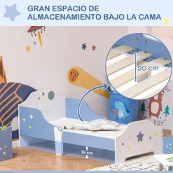 Homcom Estilo De Vida*- Cama infantil estrellas Azul/Blanco