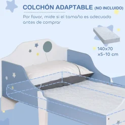 Homcom Estilo De Vida*- Cama infantil estrellas Azul/Blanco