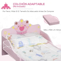 Homcom Estilo De Vida*- Cama infantil Madera Rosa
