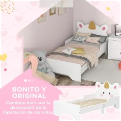 Homcom Estilo De Vida*- Cama infantil Unicornio Blanco
