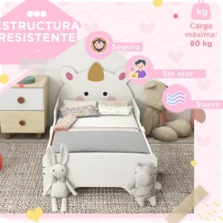 Homcom Estilo De Vida*- Cama infantil Unicornio Blanco