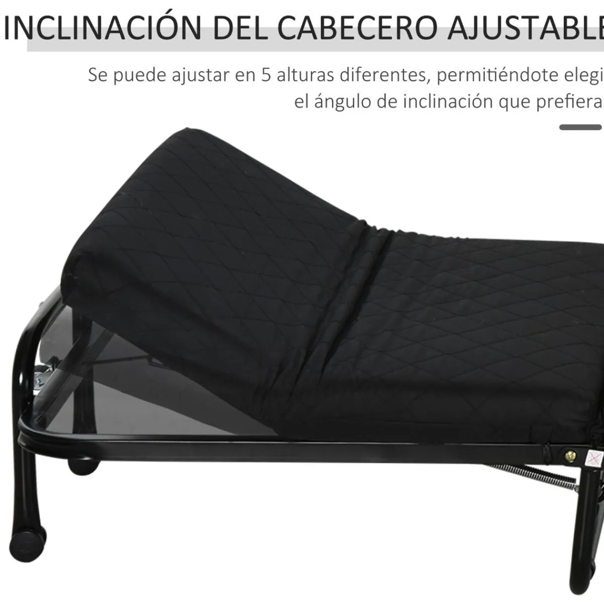 Homcom Estilo De Vida*- Cama plegable con cabecera ajustable Negro