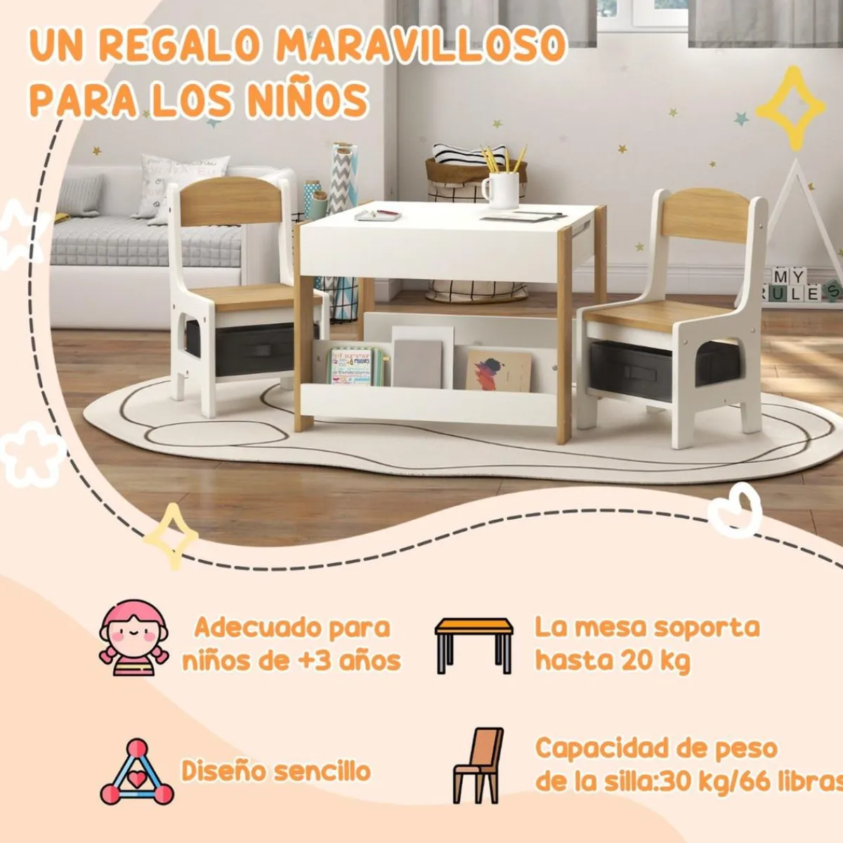 Homcom Estilo De Vida*- Conjunto de Mesa con Sillas