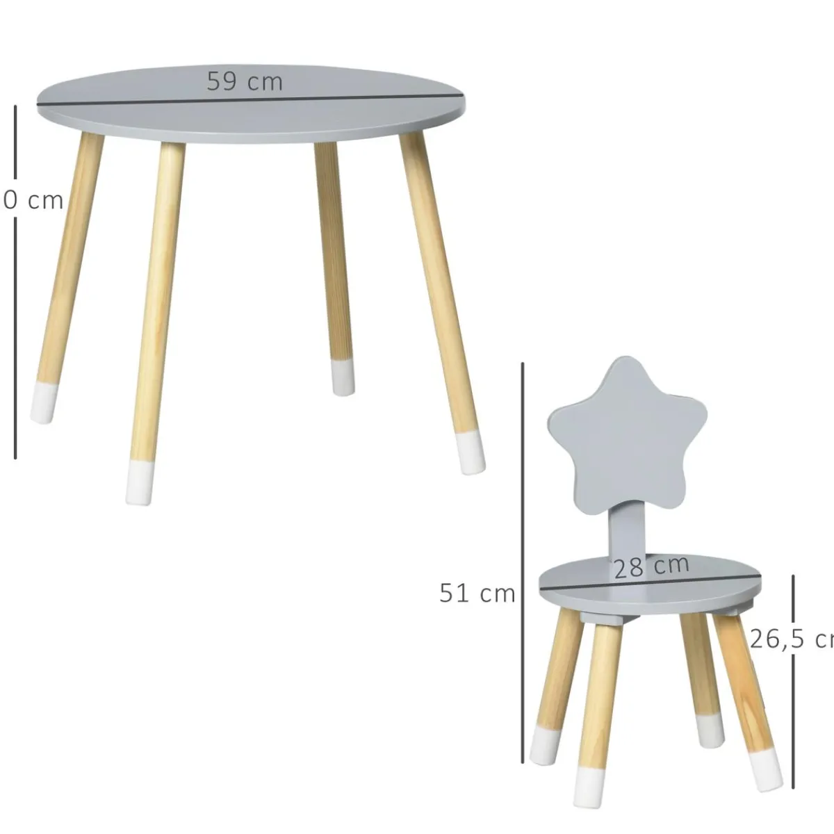 Homcom Estilo De Vida*- Conjunto de mesa y dos sillas estrella
