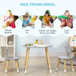 Homcom Estilo De Vida*- Conjunto de mesa y dos sillas estrella