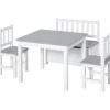Homcom Estilo De Vida*- Conjunto Infantil Mesa + Banco + 2 sillas madera