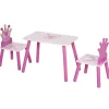 Homcom Estilo De Vida*- Conjunto Mesa + 2 Sillas infantiles Madera Princess