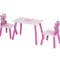 Homcom Estilo De Vida*- Conjunto Mesa + 2 Sillas infantiles Madera Princess
