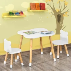 Homcom Estilo De Vida*- Conjunto Mesa + 2 Sillas infantiles Madera