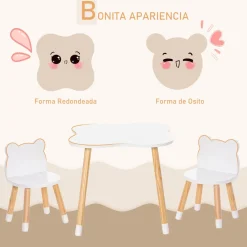 Homcom Estilo De Vida*- Conjunto Mesa + 2 Sillas infantiles Madera