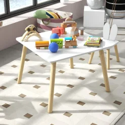 AIYAPLAY Estilo De Vida*Homcom - Conjunto Mesa + 2 sillas Madera