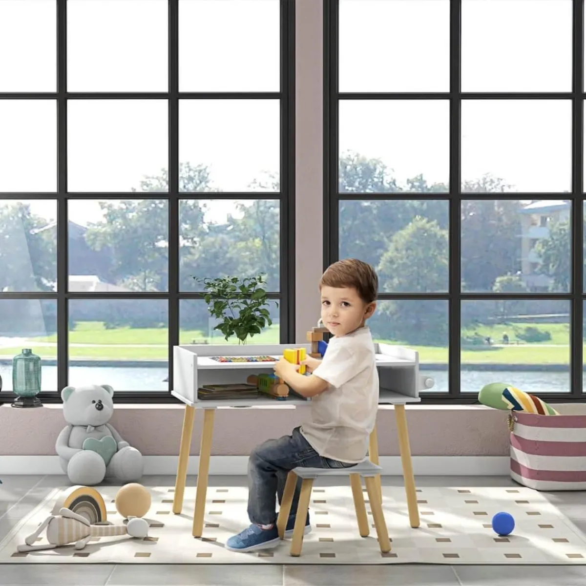 Homcom Estilo De Vida*- Conjunto Mesa + silla con accesorios