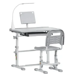 Homcom Estilo De Vida*- Conjunto Pupitre reclinable + Silla Gris