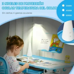 Homcom Estilo De Vida*- Conjunto Pupitre reclinable + Silla Azul