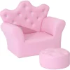 Homcom Estilo De Vida*- Conjunto sillón + puff Rosa
