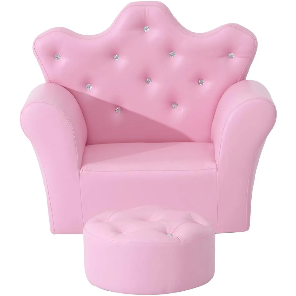 Homcom Estilo De Vida*- Conjunto sillón + puff Rosa