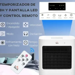 Homcom Figuras De Acción*- Enfriador de Aire Portátil 15L