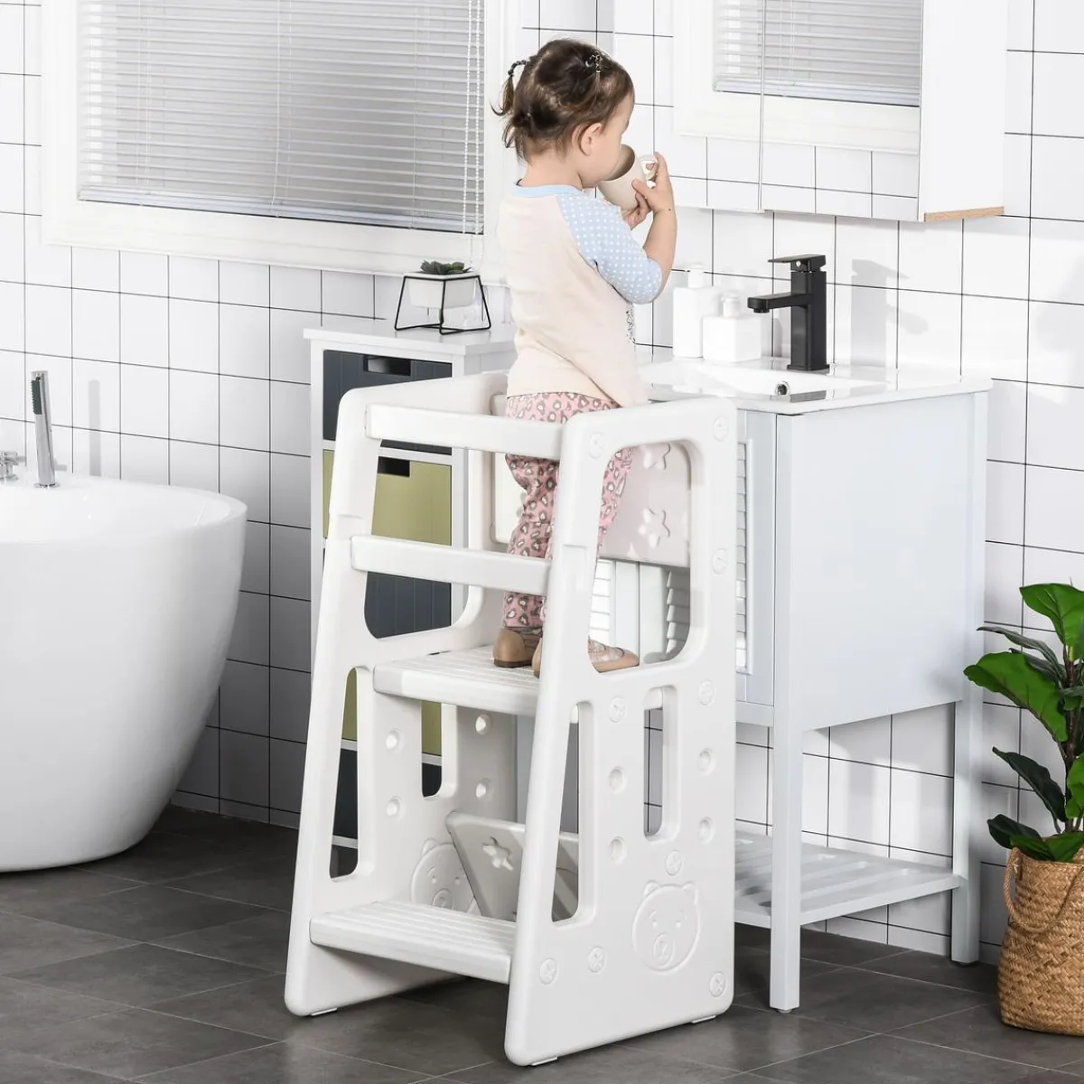 Homcom Estilo De Vida*- Escalón elevador Taburete aprendizaje